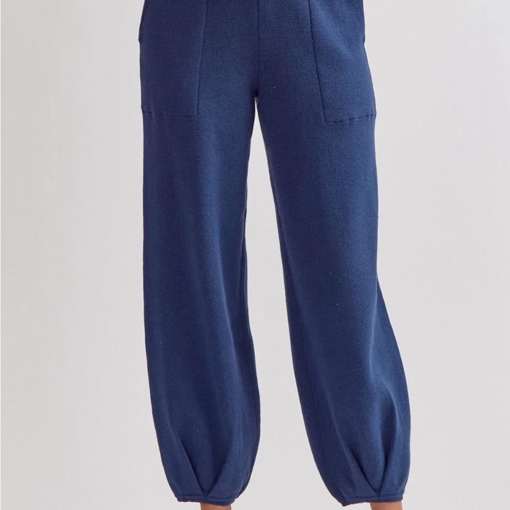 entro Navy Blue Knit Jogger Pants